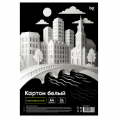 Картон белый А4, BG, 24 л., мелованный, в пакете