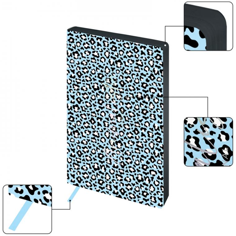 Ежедневник недатированный, А5, 136л., кожзам, Greenwich Line "Vision. Animal print. Leopard", тон. блок, цветной срез