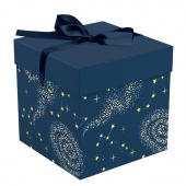 Коробка складная подарочная MESHU "Магия", (15*15*15см), с лентой, отд фольгой