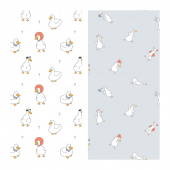 Упаковочная бумага глянц. 70*100см, MESHU "Goose set", 80г/м2, ассорти 2 дизайна