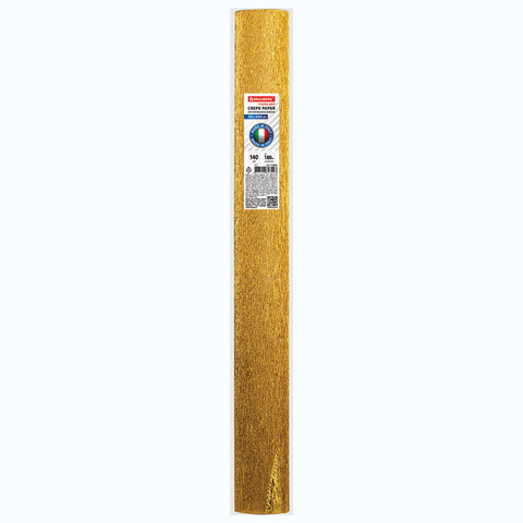 Бумага гофрированная/креповая (ИТАЛИЯ) 140 г/м2, 50х250 см, античное золото (917), BRAUBERG FIORE, 112603