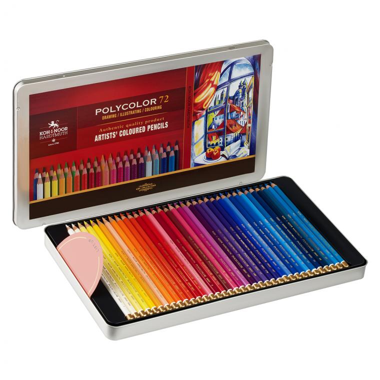Карандаши цветные художественные Koh-I-Noor "Polycolor", 72цв., заточен., метал. пенал (ПОД ЗАКАЗ)