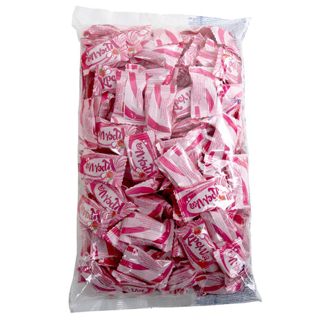 Карамель леденцовая КРЕМКА со вкусом клубники и сливок, 1 кг, РНК660