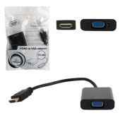 Кабель-переходник HDMI-VGA, 15 см, CABLEXPERT, M-F, для передачи аналогового видео, A-HDMI-VGA-04