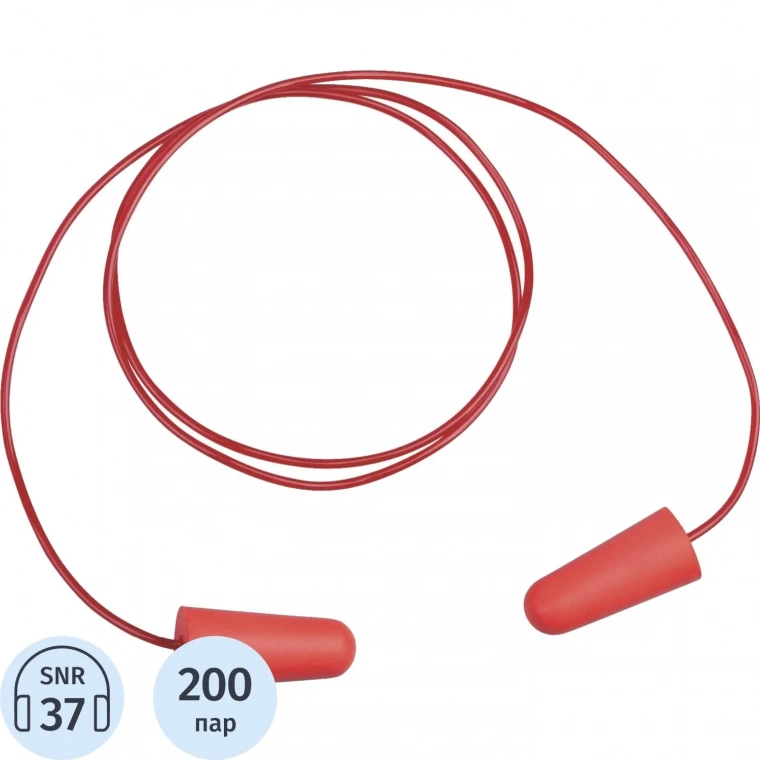 Беруши DELTA PLUS со шнурком 200 пар/уп CONICCO200JA/CONICCO2VRO200