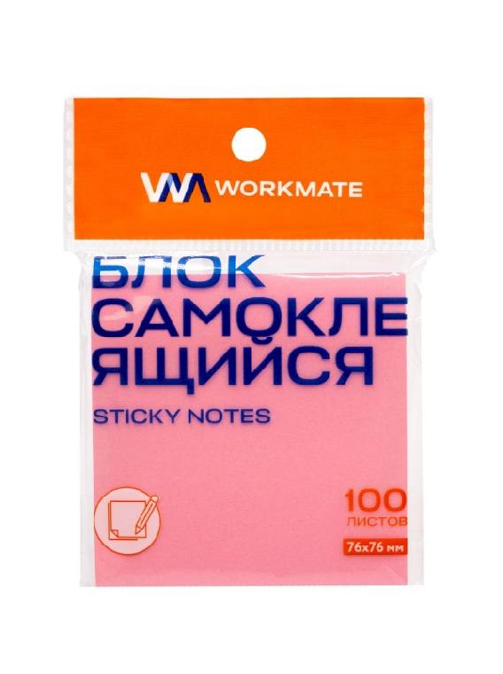 Блок самоклеящийся  Workmate 76х76 мм, пастельно-розовый, 100 листов,