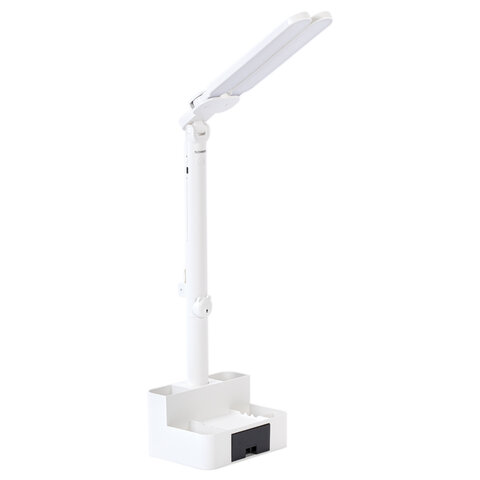 Настольная лампа / светильник беспроводная SONNEN PT-201, органайзер, USB, LED, 5 Вт, 3 режима, белый, 238781