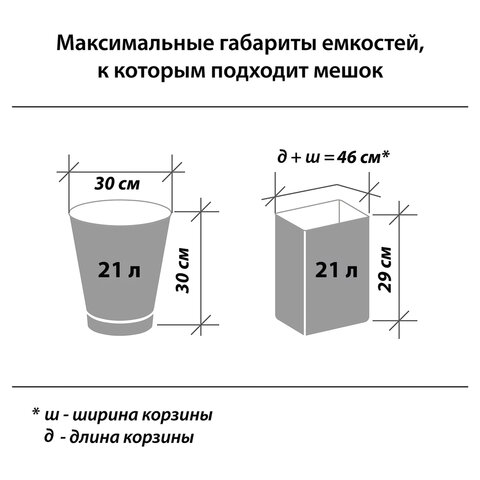 Мешки для мусора 30 л черные, в рулоне 30 шт., ПНД 8 мкм, 48х55 см, ЛЮБАША, 608089