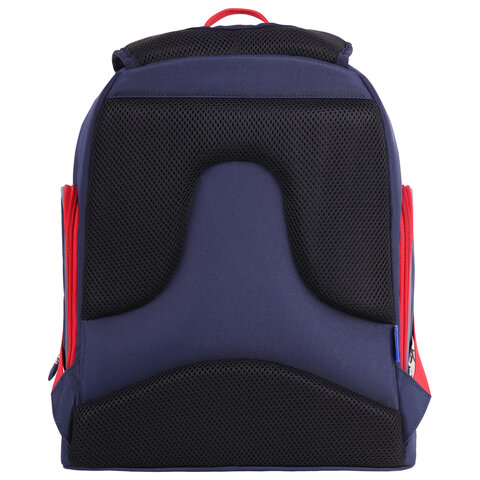 Рюкзак BRAUBERG CLASSIC, легкий каркас, премиум материал, "Wild wolf", синий, 37х32х21 см, 271393