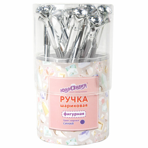 Ручка фигурная шариковая ЮНЛАНДИЯ "Кристалл", корпус ассорти, СИНЯЯ, пишущий узел 0,7 мм, 143788