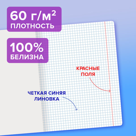Тетрадь пластиковая обложка (прозрачная) 12 листов, клетка, BRAUBERG "Smart Cover", АССОРТИ (микс в спайке), 405022