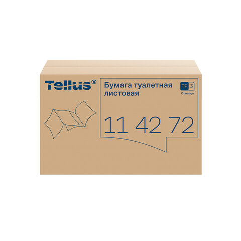 Бумага туалетная Tellus/TORK (Система Т3) UNIVERSAL, КОМПЛЕКТ 40 шт., листовая, 250 л., 11х23 см, 1-слойная, 114272