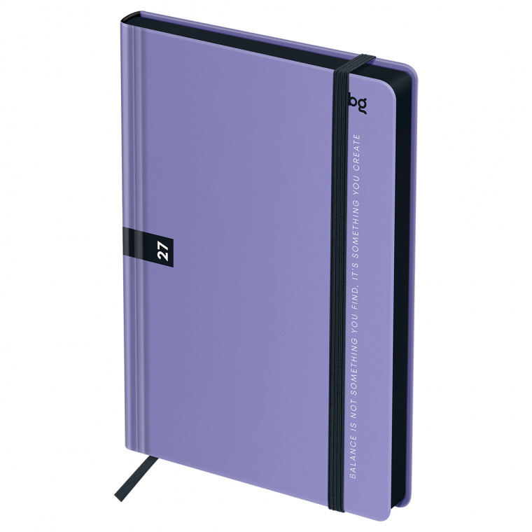 Ежедневник датированный 2027г, А5, 176л., 7БЦ BG"Monochrome. Mauve", лиловый, soft touch