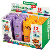 Ручка-корректор BRAUBERG KIDS "ЗВЕРЯТА", 7 мл, металлический наконечник, корпус ассорти, 272493
