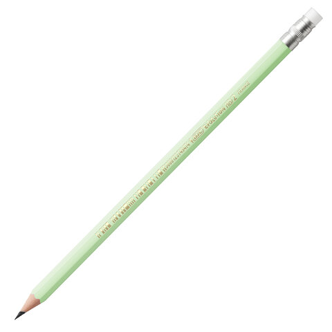 Карандаш чернографитный BIC, 1 шт., "Evolution Pastel", HB, с ластиком, корпус ассорти, 518306