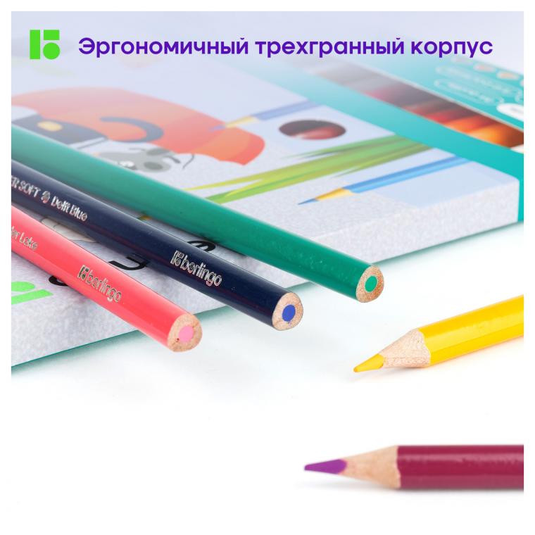 Карандаши цветные Berlingo "SuperSoft. Жил-был кот", 72цв., трехгран., заточен., картон, европодвес