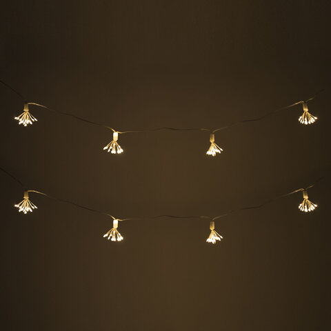 Гирлянда-пучки 2,4 м, 150 LED, тип: "Пучки", 10 пучков, тёплый белый, USB, ЗОЛОТАЯ СКАЗКА, 592557
