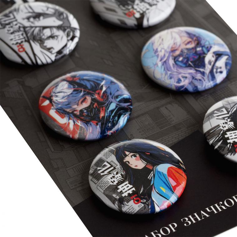Набор металлических значков MESHU "Anime", 6шт