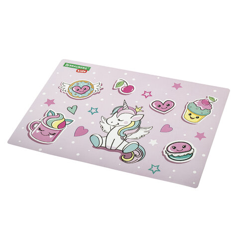 Настольное покрытие BRAUBERG KIDS, А3+, пластик, 46x33 см, "Мечты единорога", 271730