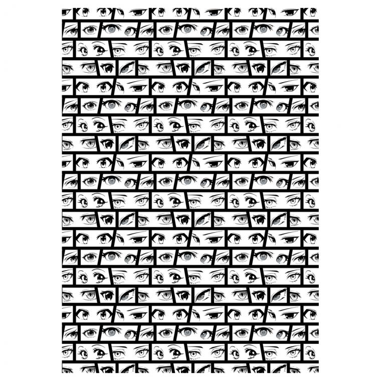 Упаковочная бумага глянц. 70*100см, MESHU "Anime", 80 г/м2, ассорти, 5 дизайнов