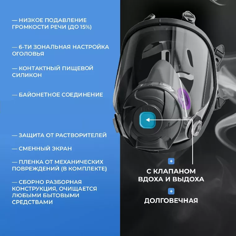 Маска полнолицевая панорамная PHSV 9300, р.S