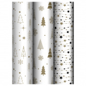 Упаковочная бумага глянц. 70*100см, MESHU "Gold NY pattern", 80г/м2, ассорти 3 дизайна