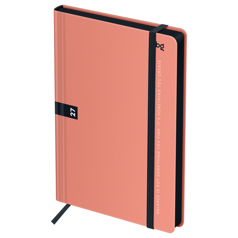 Ежедневник датированный 2027г, А5, 176л., 7БЦ BG"Monochrome. Apricot", коралловый, soft touch