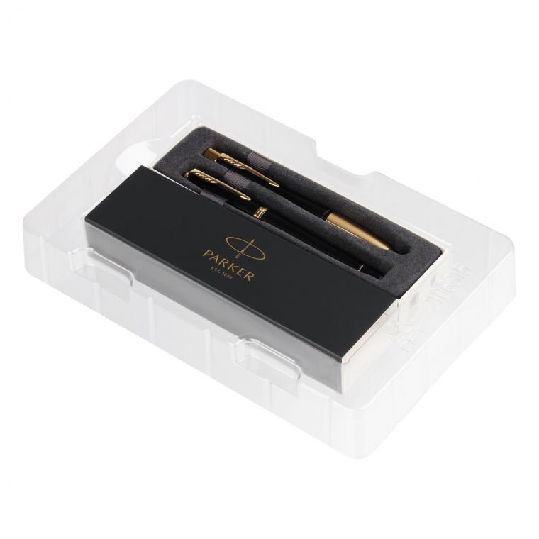 Набор Parker "Urban Duo": ручка шариковая Urban Black GT, синяя, 1,0мм + перьевая ручка Urban Black GT