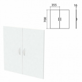 Дверь ЛДСП низкая "Бюджет", КОМПЛЕКТ 2 шт., (355х16х700 мм), белый, 402879-290