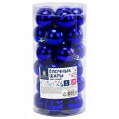 Шары ёлочные 30 шт., 4 см, "Базовая серия", пластик, СИНИЕ (глянец), ЗОЛОТАЯ СКАЗКА, 592495