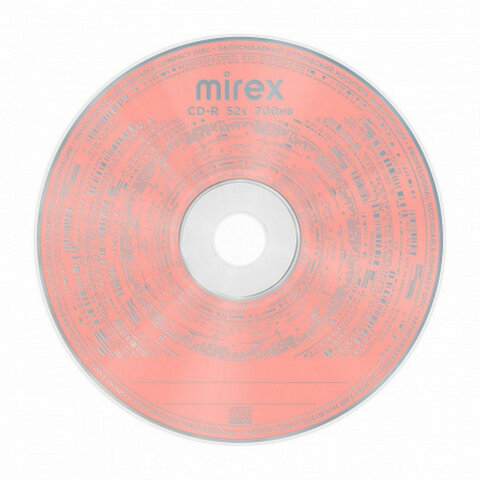 Диск CD-R MIREX Random Color, 700 Мб, 48x, Cake Box (упаковка на шпиле), КОМПЛЕКТ 50 шт., цветные, UL120009A8B