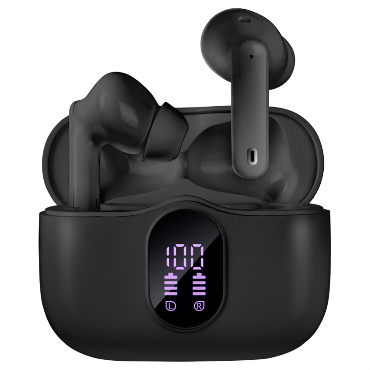 Наушники с микрофоном беспроводные Sven E-315B, TWS Bluetooth, разъем Type-C, черный