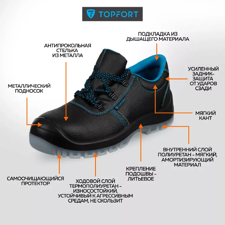 Полуботинки TOPFORT 2 МПП, ПУ/ТПУ р.46