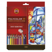 Карандаши цветные художественные Koh-I-Noor "Polycolor 3836", 48цв., заточен.+ точилка+2 ч/гр. кар. 1500, картон, европодвес (ПОД ЗАКАЗ)