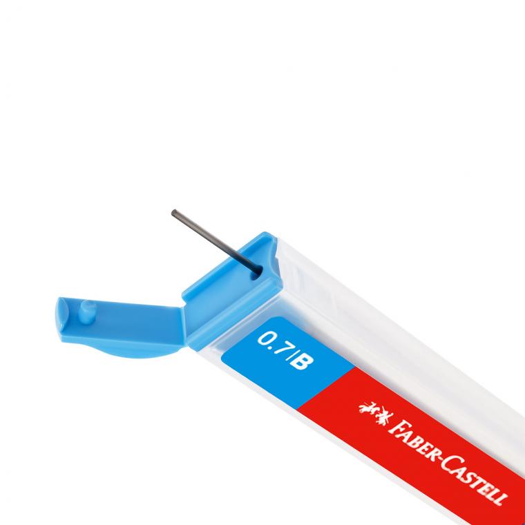 Грифели для механических карандашей Faber-Castell "Polymer", 12шт., 0,7мм, B