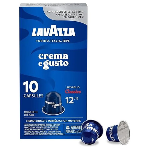 Кофе в капсулах LAVAZZA "Crema Gusto Classico" для кофемашин Nespresso, 10 порций