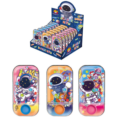 Водная игра КОСМОНАВТЫ, 11х6 см, мячики, ассорти, 3 вида, дисплей, JOLLY JOT (ДЖОЛЛИ ДЖОТ), 665996