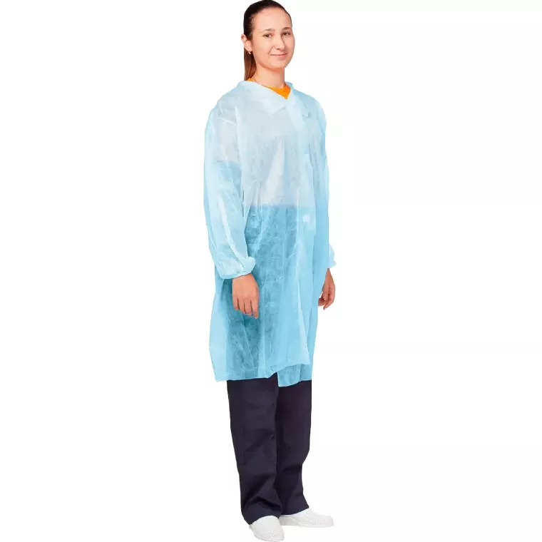 Халат на липучках (30 гр) XXXL голубой (10 шт/упак)