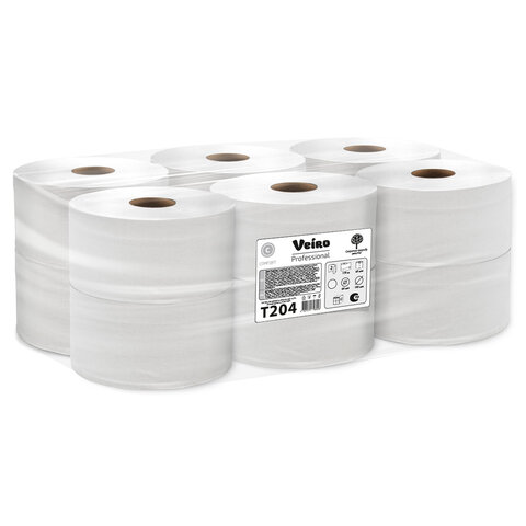 Бумага туалетная 170 м, VEIRO Professional (Система T2), КОМПЛЕКТ 12 шт., Comfort, 2-слойная, T204