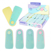Ластик BRAUBERG "ULTRA PASTEL", 57х24х15 мм, пастельные цвета ассорти, бирюзовый пластиковый держатель, 272688