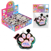 Игрушка-антистресс "КОШАЧЬЯ ЛАПКА С РЫБКОЙ", 7х6 см, черно-розовая, дисплей, JOLLY JOT (ДЖОЛЛИ ДЖОТ), 665773