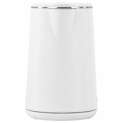 Чайник электрический с двойными стенками SONNEN KT-4103, 1,5 л, 2200 Вт, белый, 456376