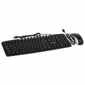 Набор проводной SONNEN KB-S110, USB, клавиатура 113 клавиш, мышь 3 кнопки, 1000 dpi, черный/серебристый, 513854