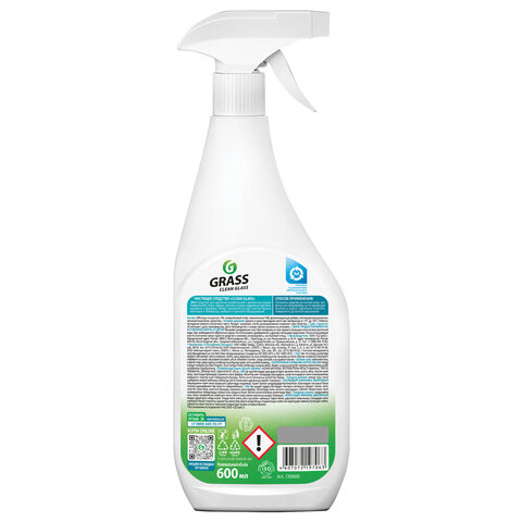 Средство для мытья стекол и зеркал 600 мл, GRASS "Clean glass", распылитель, 130600