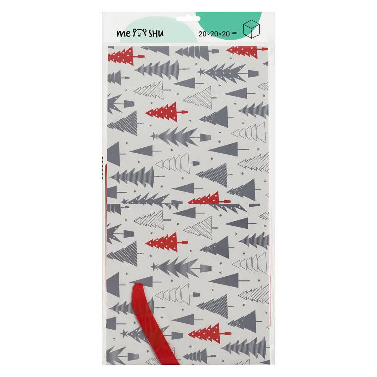 Коробка складная подарочная MESHU "Сканди", (20*20*20см), с лентой