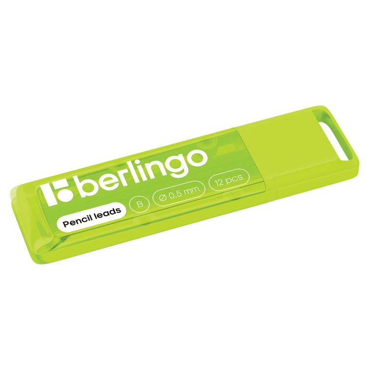 Грифели для механических карандашей Berlingo, 12шт., 0,5мм, B
