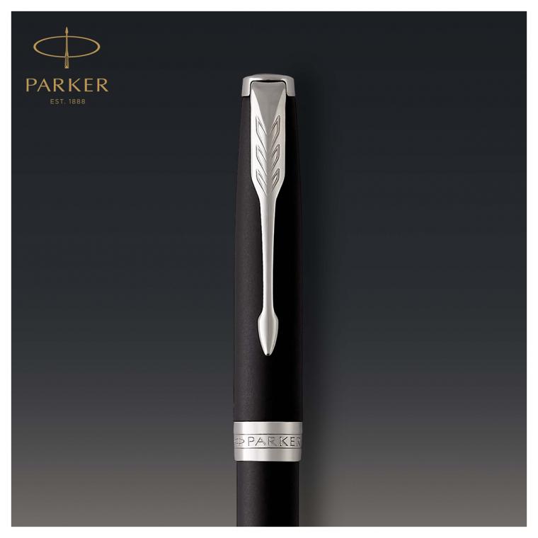 Ручка шариковая Parker "Sonnet Matte Black СT" черная, 1,0мм, поворот., подарочная упаковка