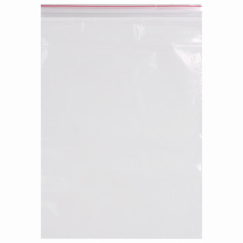 Пакеты с замком ZIP LOCK "зиплок", комплект 100 шт., 200х250 мм, ПВД, толщина 40 микрон, BRAUBERG, 606215