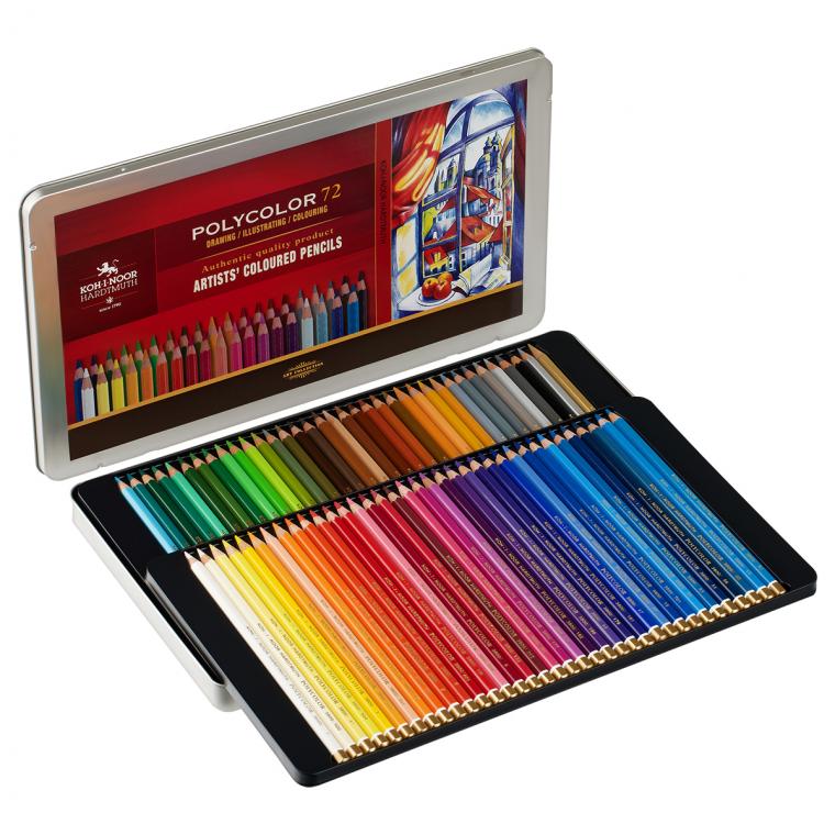 Карандаши цветные художественные Koh-I-Noor "Polycolor", 72цв., заточен., метал. пенал (ПОД ЗАКАЗ)
