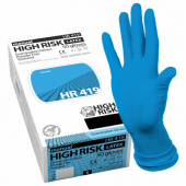 Перчатки латексные медицинские смотровые MANUAL HIGH RISK HR419 Австрия 25 пар (50 штук), размер 6-7, S (малый)